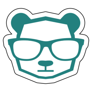 Intellectual Panda Wearing Glasses Sticker (Turquoise)